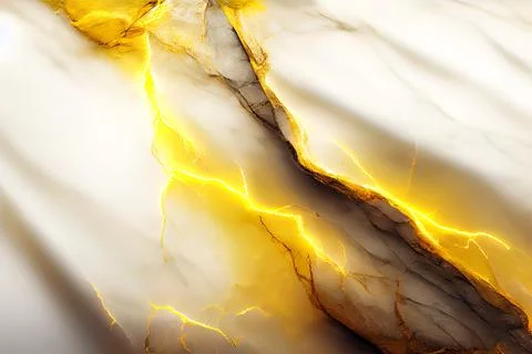 White gold marble texture pattern background with light yellow lightning. 스톡 일러스트