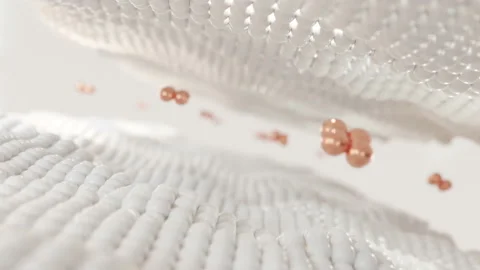 White Gold Pearl Wave Seamless Loop Animation Background  3D 4k Stock Footage 197890481