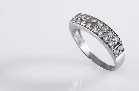 White gold ring Stock Photos