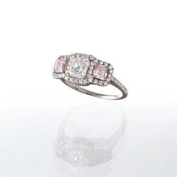 White gold ring Stock Photos
