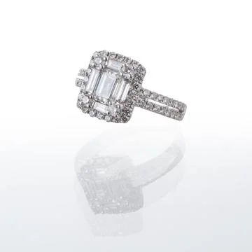 White gold ring Stock Photos