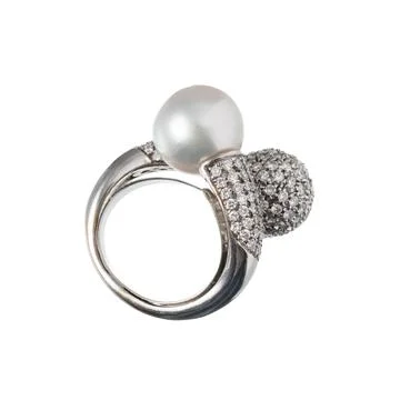 White gold ring Foto stock