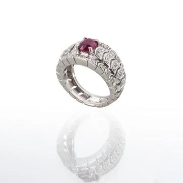 White gold ring Foto stock