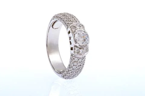 White gold wedding ring Stock Photos