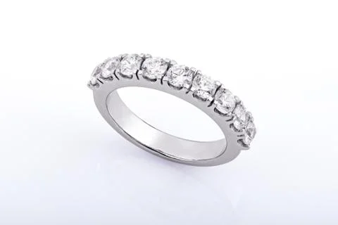 White gold wedding ring Stock Photos