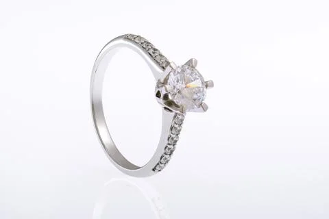 White gold wedding ring Stock Photos