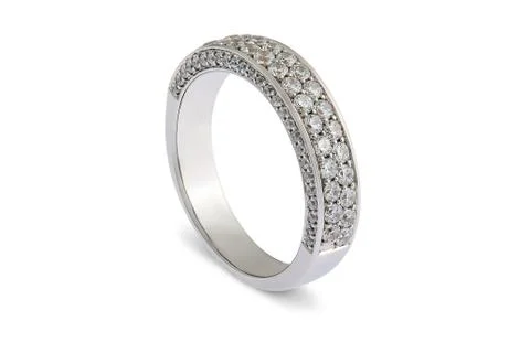 White gold wedding ring Stock Photos