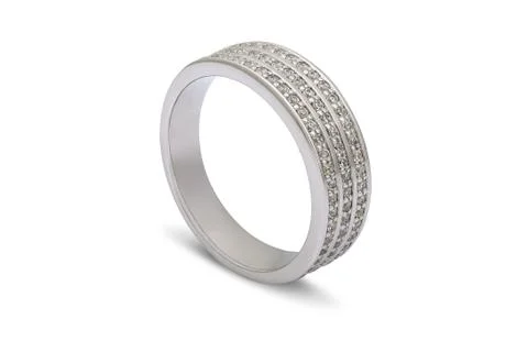 White gold wedding ring Stock Photos