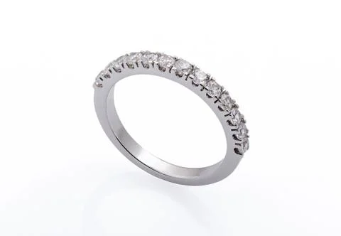 White gold wedding ring Stock Photos