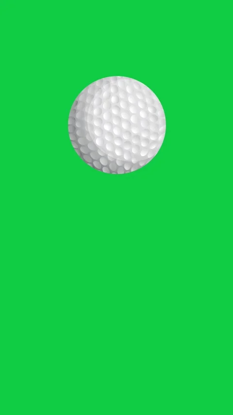 White Golf Ball Bouncing on Solid Green Background Animation Stock Footage 341066347