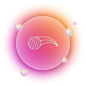 White Golf ball icon isolated on white background. Orange and pink gradient.. Stock Illustration