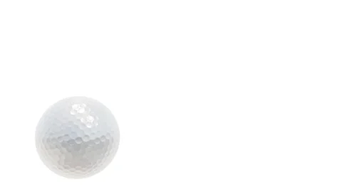 White golf ball rolling realistic 3D animation with alpha Stock Footage 153984078