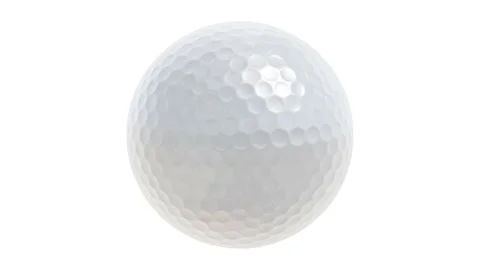 White golf ball spin looping 3D animation with alpha Видео 153458177