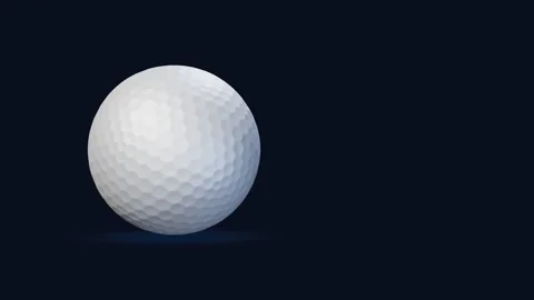 White golf ball spinning against a black background. 4K 3D Render 스톡 동영상 344845929