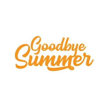 White goodbye summer vector concept text label or sticker isolated on white Illustrazione stock