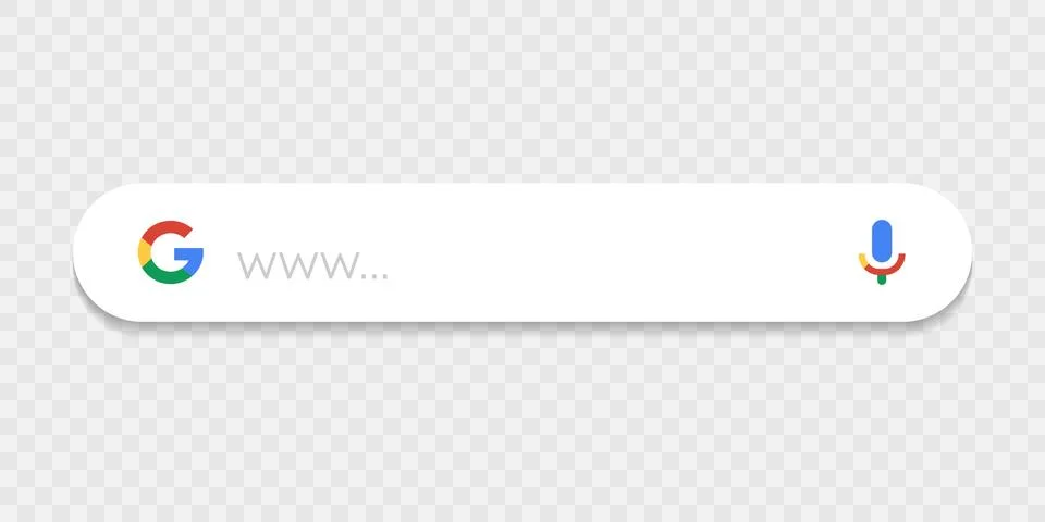 White google search bar vector on a transparent background. Editorial vector Stock Illustration