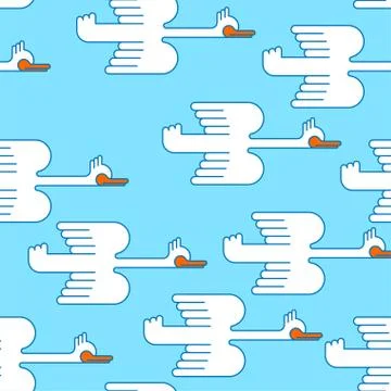 White goose flying pattern seamless. ducks bird of passage background. vector Stock Illustration