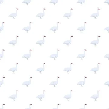 White goose pattern repeating on clean background Stock Illustration