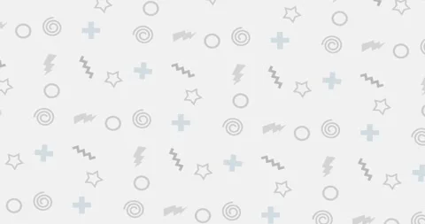 White gradient cute doodle background animation Stock Footage 222710420