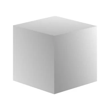White gradient vector cube. Vector icon stock illustration Stock Illustration