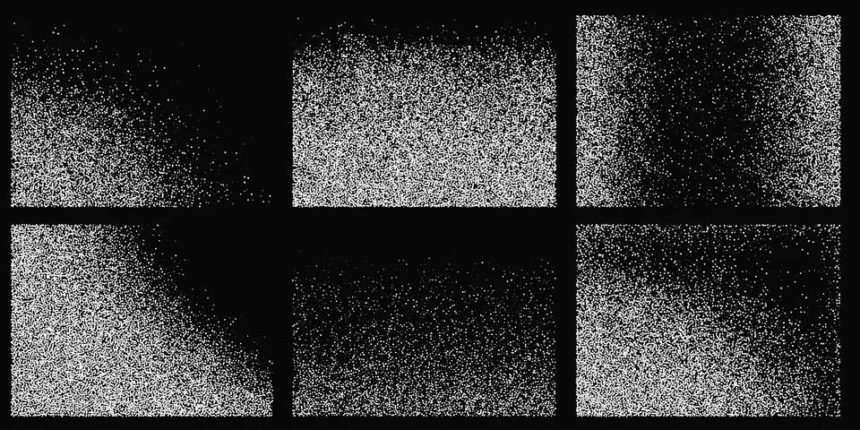 White Grain Gradient Background. Snow texture with glitter fade and stipple dots Stock Illustration