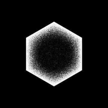 White Grain Polygon Badge Stock Illustration