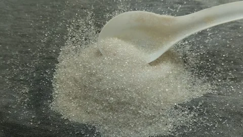 White granulated sugar 스톡 동영상 296473682