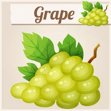 White grape. Cartoon vector icon Illustrazione stock