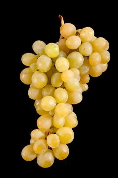 White grape isolated on black Stock Photos