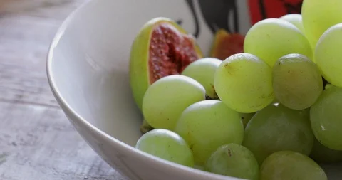White grape at plate, panning Stock Footage 96183120