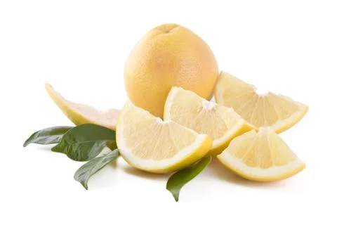 White grapefruits isolated Stock Photos