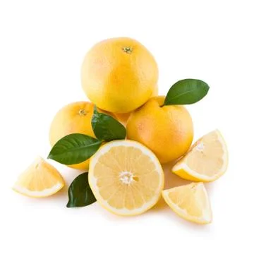 White grapefruits isolated Stock Photos