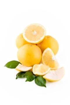 White grapefruits in stack Stock Photos