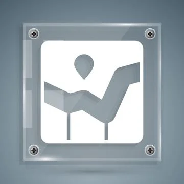 White Graph, chart, diagram, infographic icon isolated on grey background Ilustración de archivo