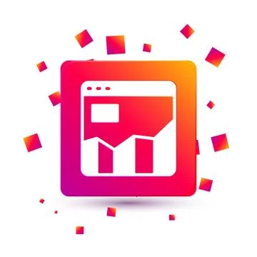 White Graph, schedule, chart, diagram, infographic, pie graph icon isolated on 스톡 일러스트