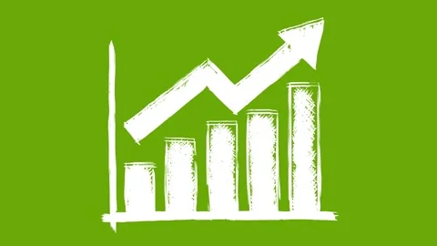 White graphic chart line boil effect animation Video stock 341585958