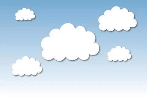 White graphic clouds for cloud computing 库存插图