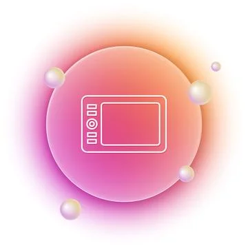 White Graphic tablet icon isolated on white background. Orange and pink gra.. Stock-Illustration