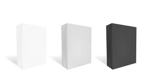 White, Gray And Black Boxes Ready For Your Design Stock-Illustration