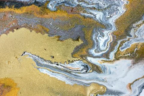 White, gray and black wave ripple pattern. Marble abstract texture with gold Stock Illustration