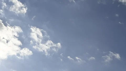 White, gray, autumn clouds, blue sky, sunny, timelapse looping Stock Footage 318109971