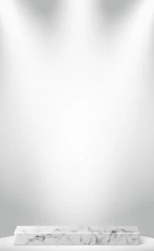 White - gray background studio, with rectangular marble podium - Vector 스톡 일러스트