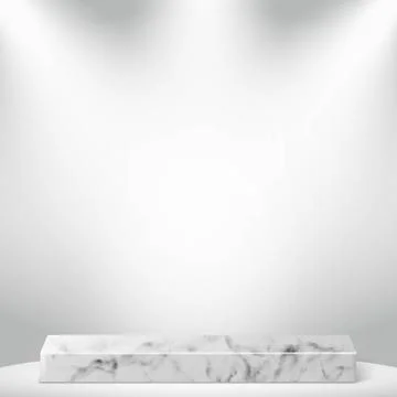 White - gray background studio, with rectangular marble podium - Vector Wh... Foto stock