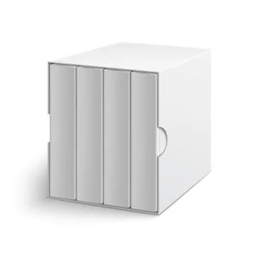 White gray box cover with group of blank books イラスト素材