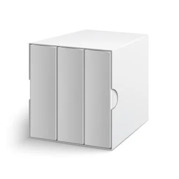 White gray box cover with group of blank books Иллюстрация