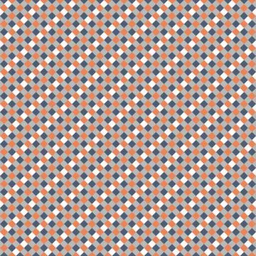 White Gray Orange Seamless Small Diagonal French Checkered Pattern. Little In Stock Illustration