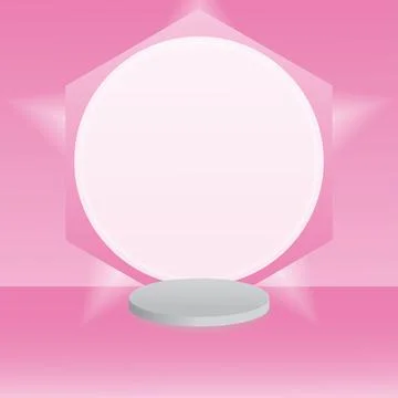 White gray pink podium 3d white product light   background circle  geometric Stock Illustration