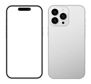 White gray smartphone device blank screen mockup template vector illustration Stock Illustration