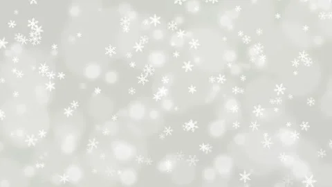 White Gray Winter Background with Snowflakes and Bokeh Particles. Stock Footage 320519521