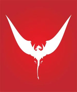 White great wing dragon Stock Illustration